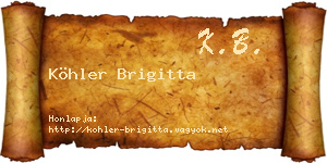 Köhler Brigitta névjegykártya